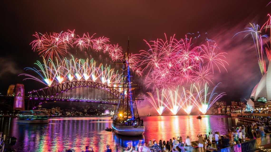 NYE fireworks on Sydney Harbour